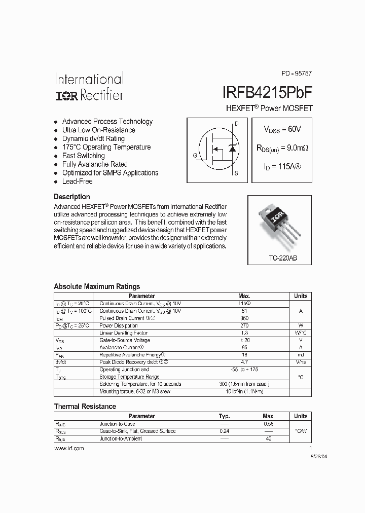 IRFB4215PBF_1255772.PDF Datasheet