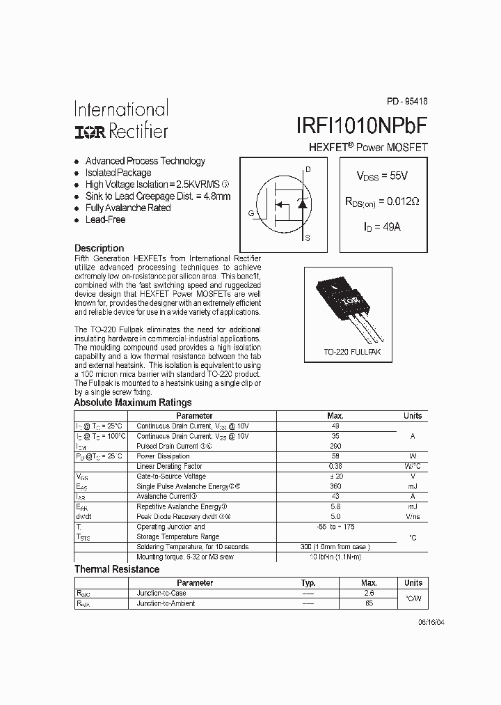 IRFI1010NPBF_1128881.PDF Datasheet