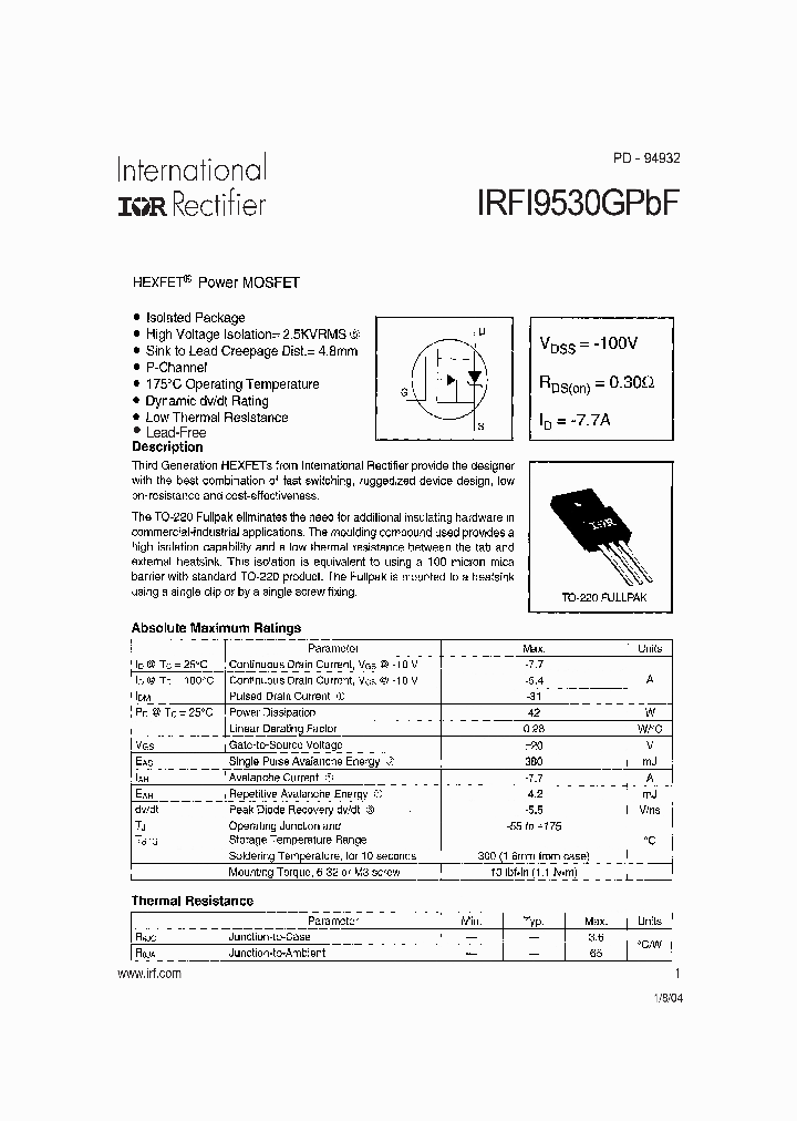 IRFI9530GPBF_709433.PDF Datasheet