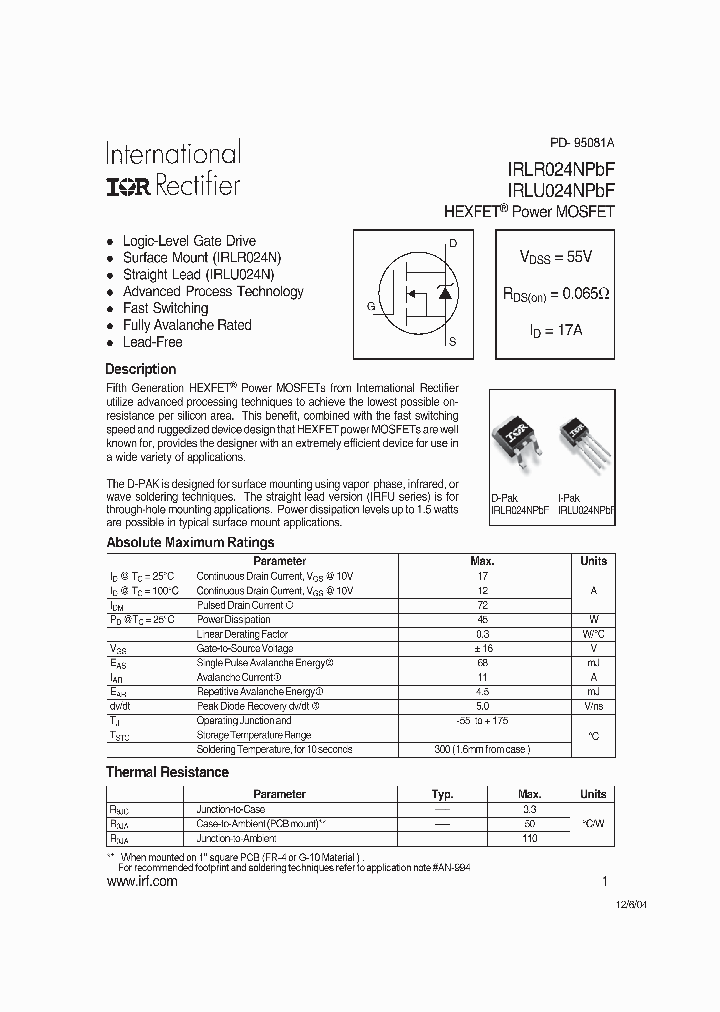 IRLR024NPBF_1118494.PDF Datasheet