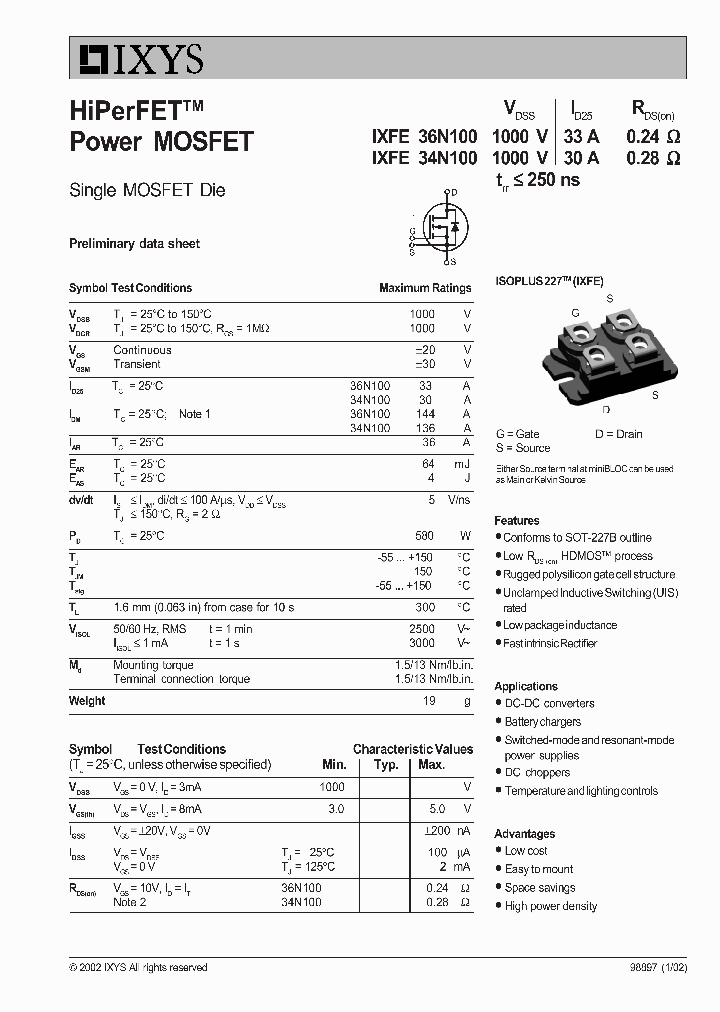 IXFE36N100_1257972.PDF Datasheet