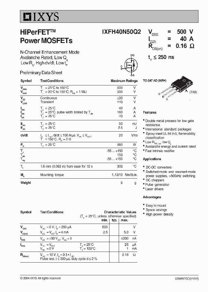 IXFH40N50Q2_680916.PDF Datasheet