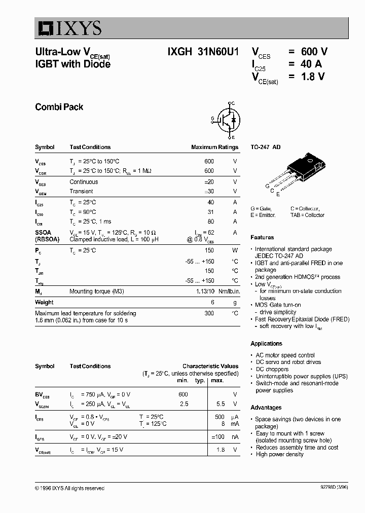 IXGH31N60U1_1258126.PDF Datasheet