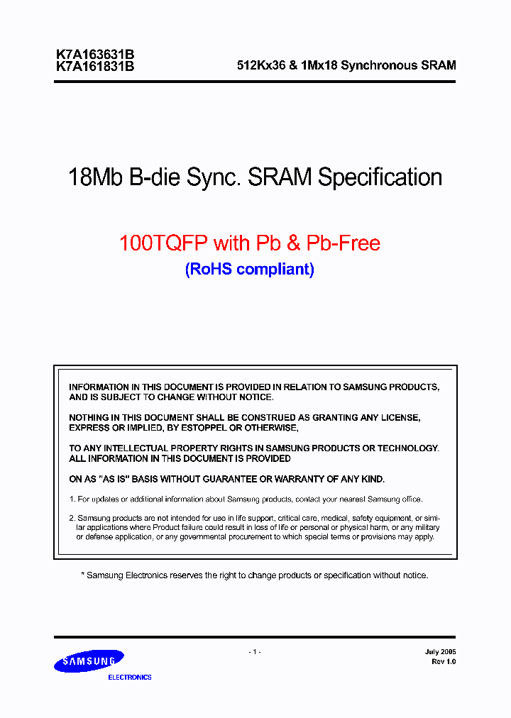 K7B163635B-PI75_1259300.PDF Datasheet