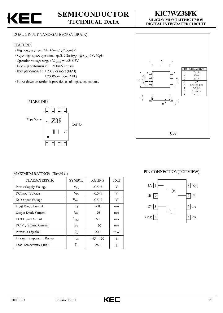 KIC7WZ38FK_1260522.PDF Datasheet