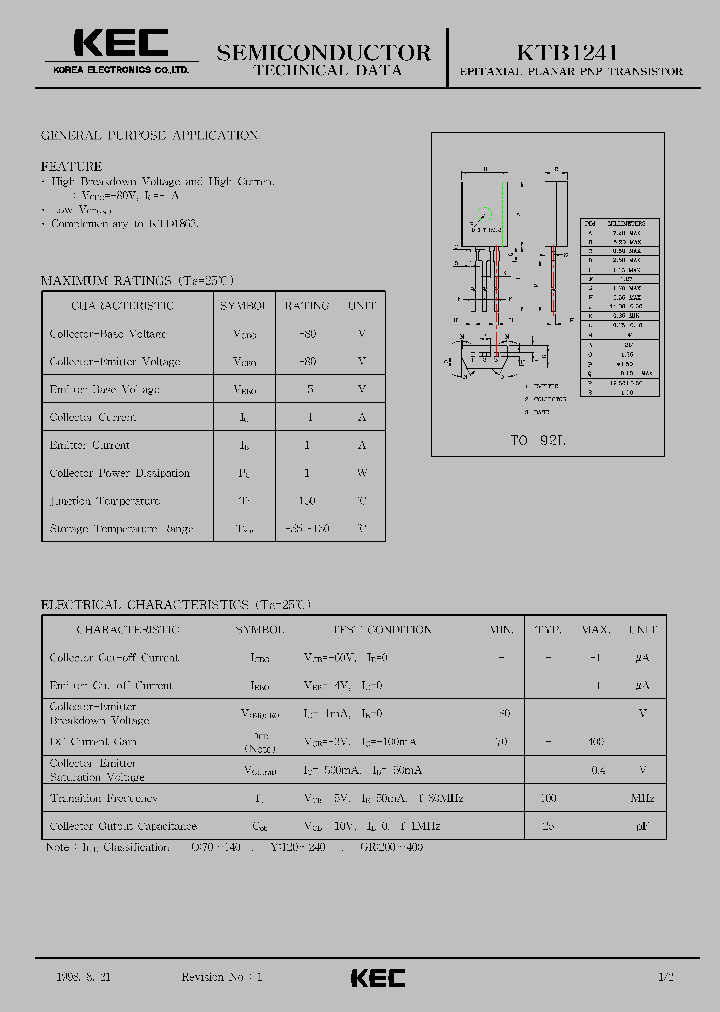 KTB1241_1261627.PDF Datasheet