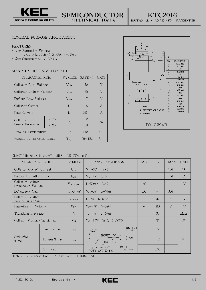 KTC2016_1261649.PDF Datasheet