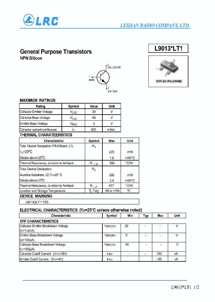 L9013QLT1_1262532.PDF Datasheet