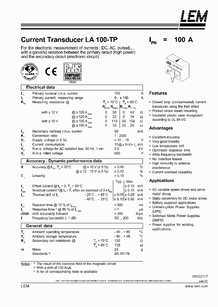 LA100-TP06_700980.PDF Datasheet