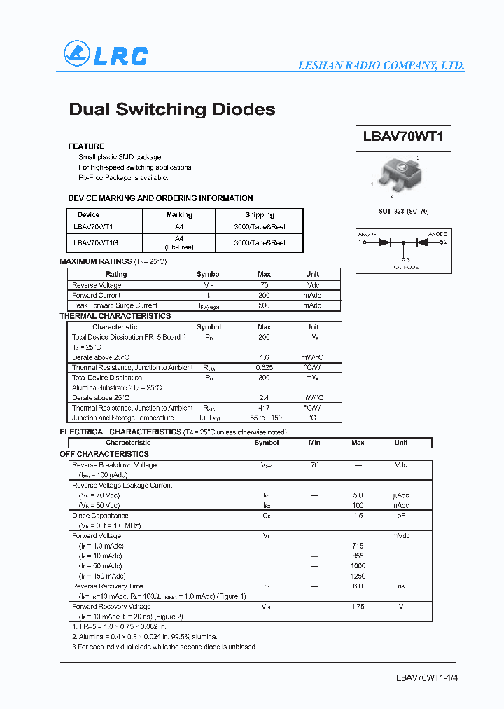 LBAV70WT1G_1263327.PDF Datasheet