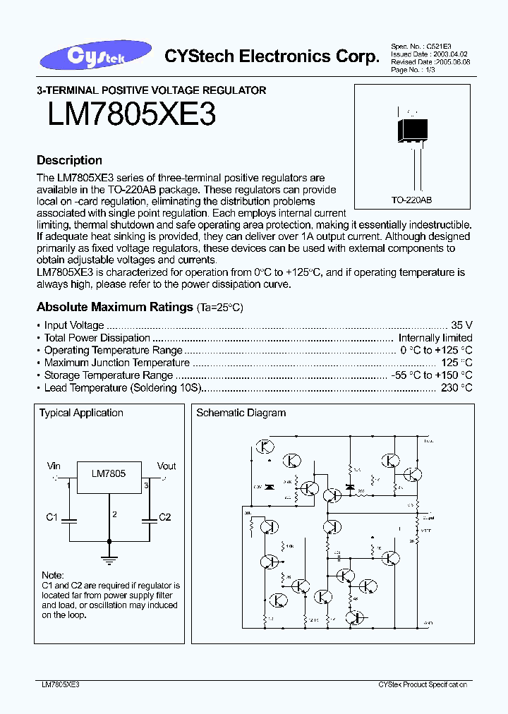 LM7805XE3_1265958.PDF Datasheet