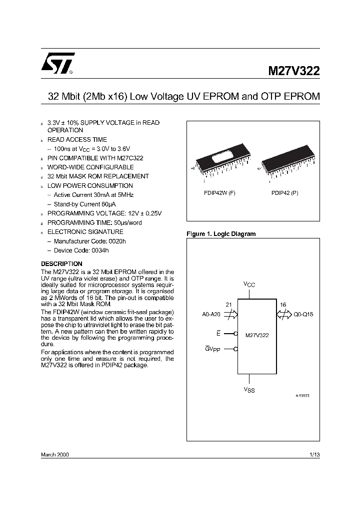 M27V322-100F1_810642.PDF Datasheet