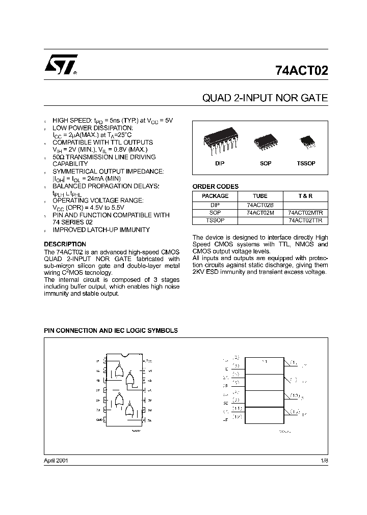 M74ACT02TTR_1270672.PDF Datasheet