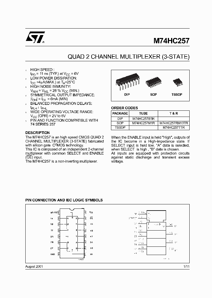 M74HC257TTR_1270755.PDF Datasheet