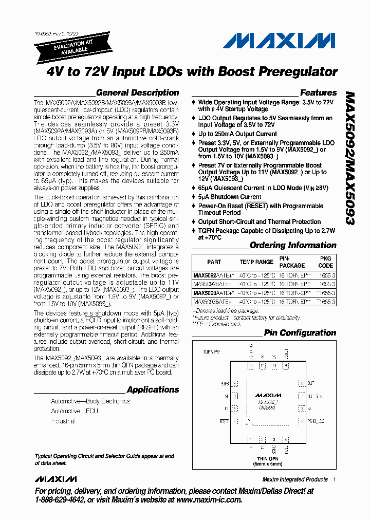 MAX5092BATE_665571.PDF Datasheet