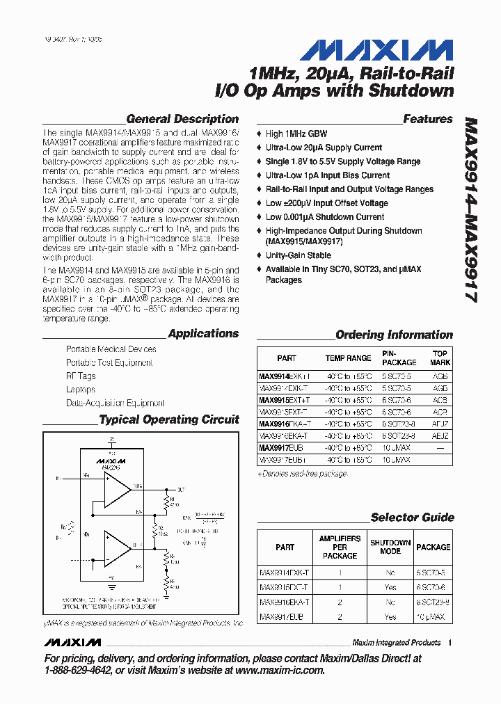 MAX9917EUB_1274328.PDF Datasheet