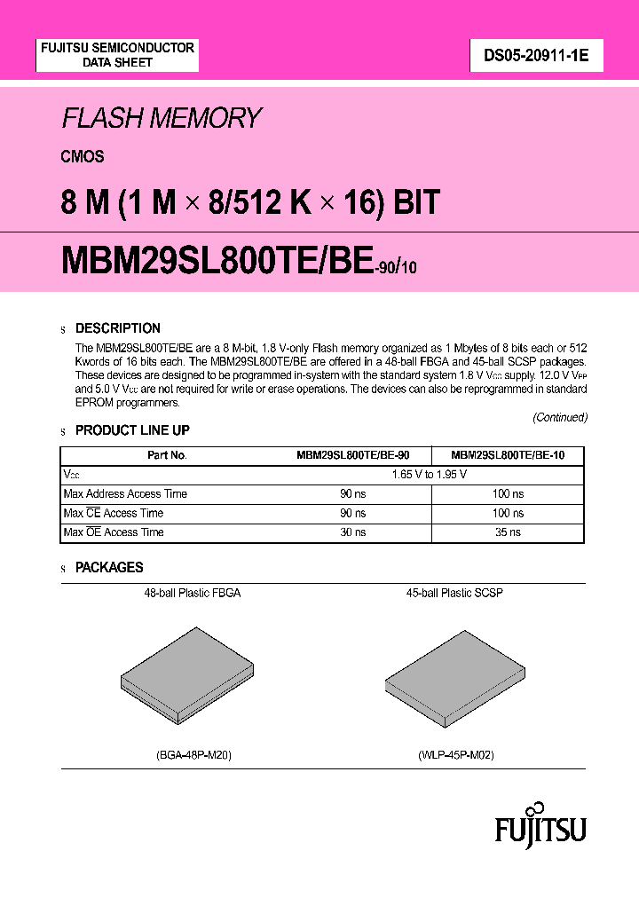 MBM29SL800TE-90PW_1274907.PDF Datasheet