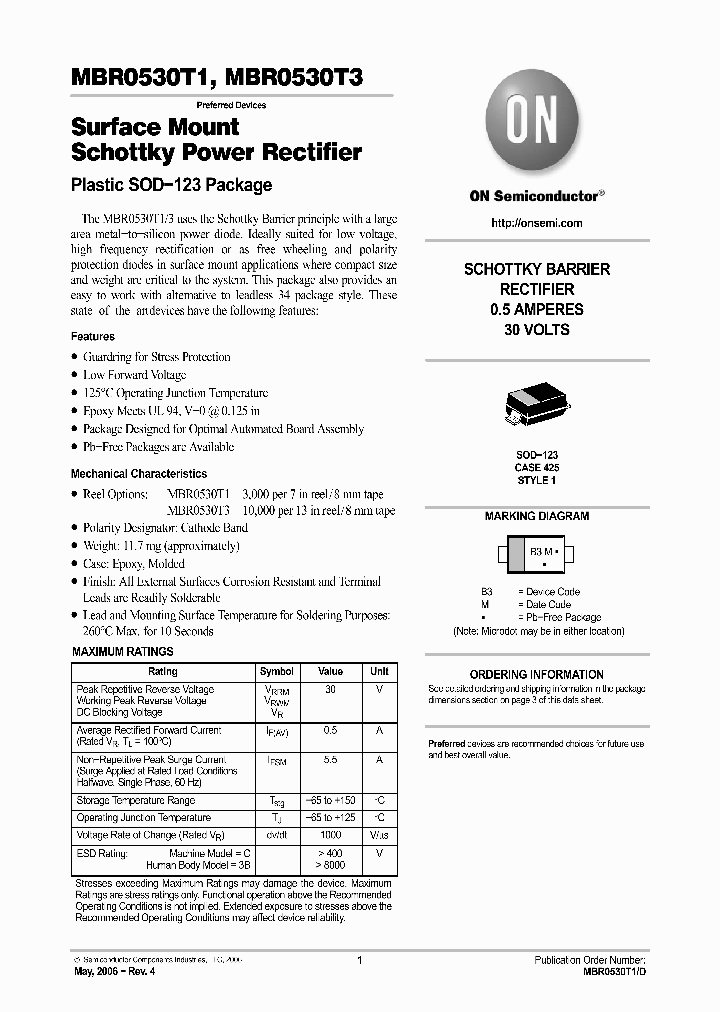 MBR0530T3_1107436.PDF Datasheet