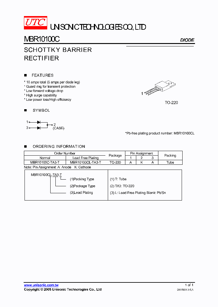 MBR10100C-TA3-T_727581.PDF Datasheet