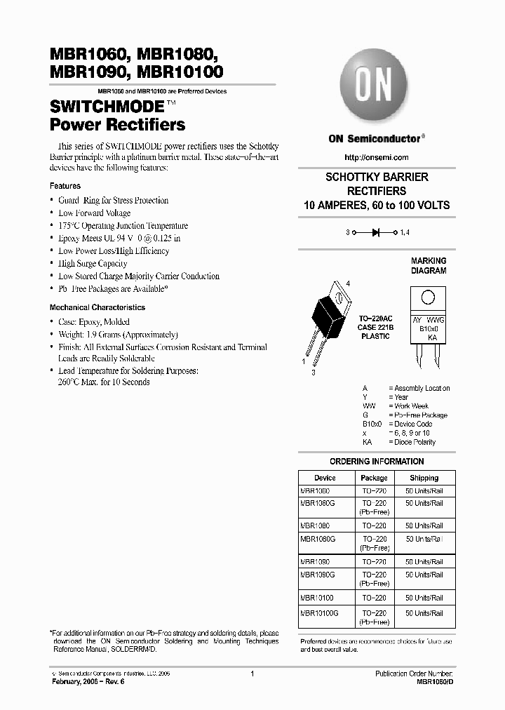 MBR1090G_741835.PDF Datasheet