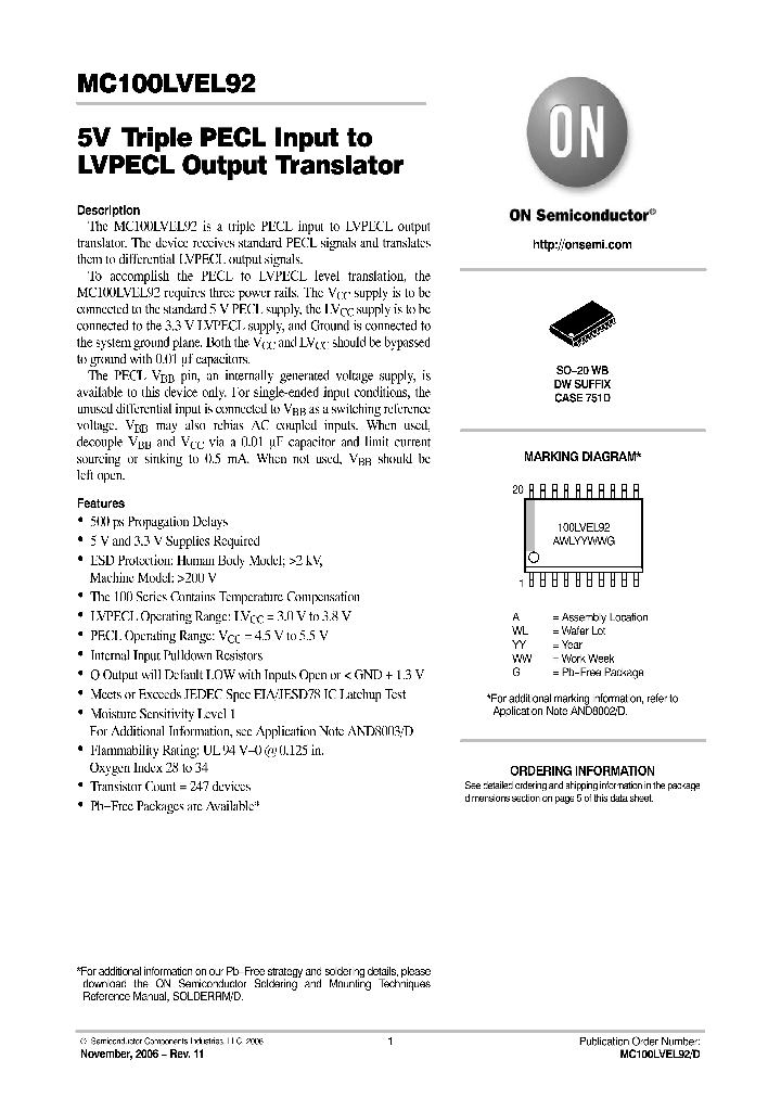 MC100LVEL92DW_753401.PDF Datasheet