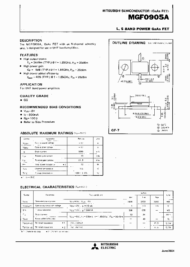 MGF0905A1_1278633.PDF Datasheet