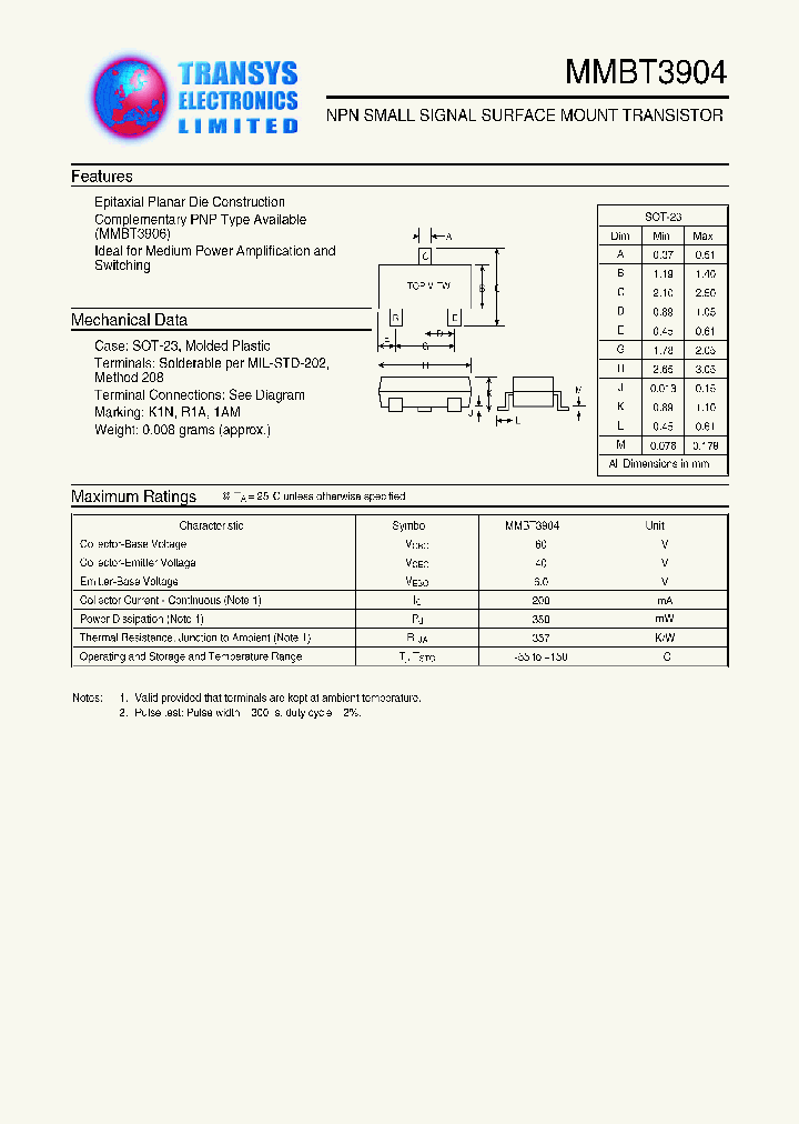 MMBT3904_1281295.PDF Datasheet