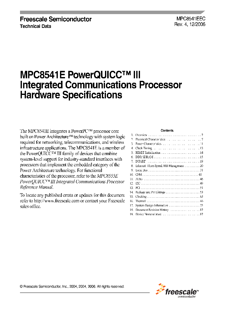 MPC8541E_940974.PDF Datasheet
