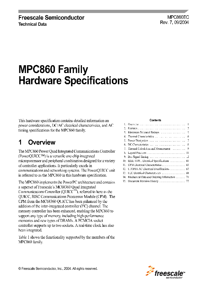MPC860_1184448.PDF Datasheet