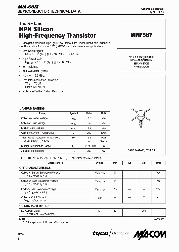 MRF587_1283579.PDF Datasheet