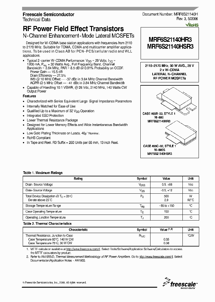 MRF6S21140HSR3_1283631.PDF Datasheet