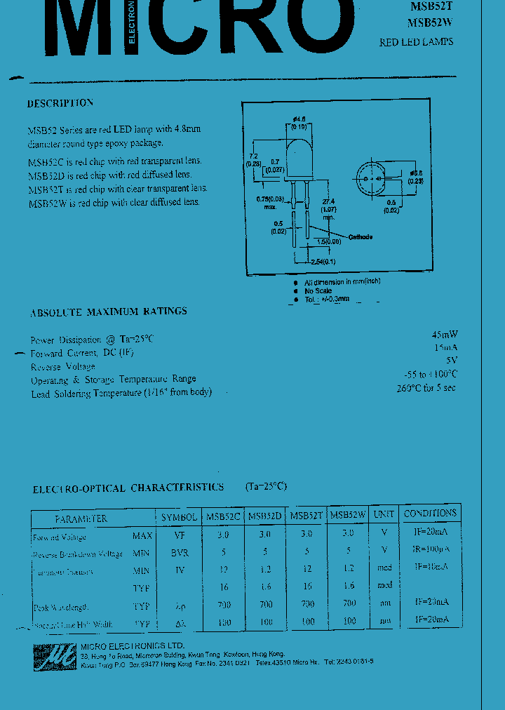 MSB52W_1284098.PDF Datasheet