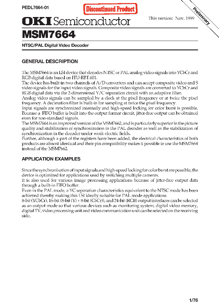 MSM7664_1049901.PDF Datasheet