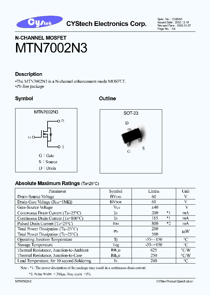 MTN7002N3_1285802.PDF Datasheet