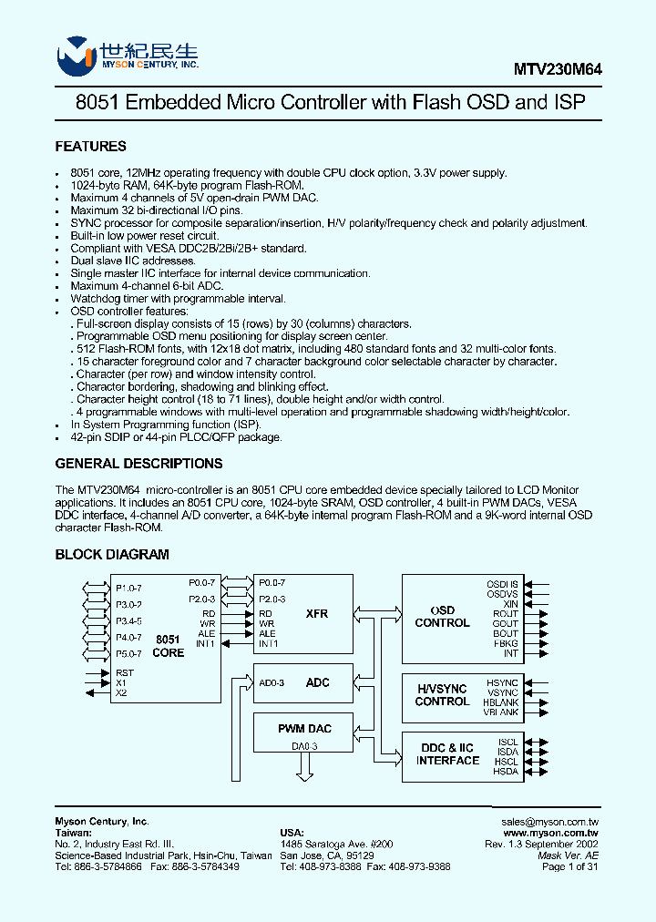 MTV230M64_1285970.PDF Datasheet