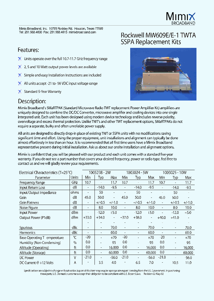 MW609E_1116186.PDF Datasheet