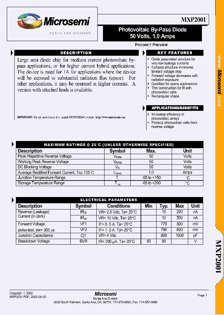 MXP2001_1286888.PDF Datasheet