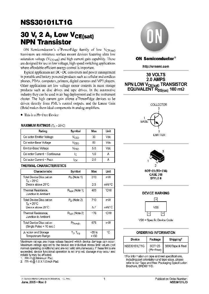 NSS30101LT1G_1289808.PDF Datasheet