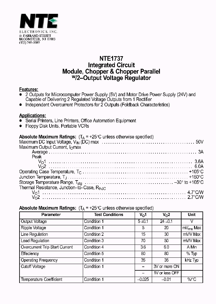 NTE1737_1290289.PDF Datasheet