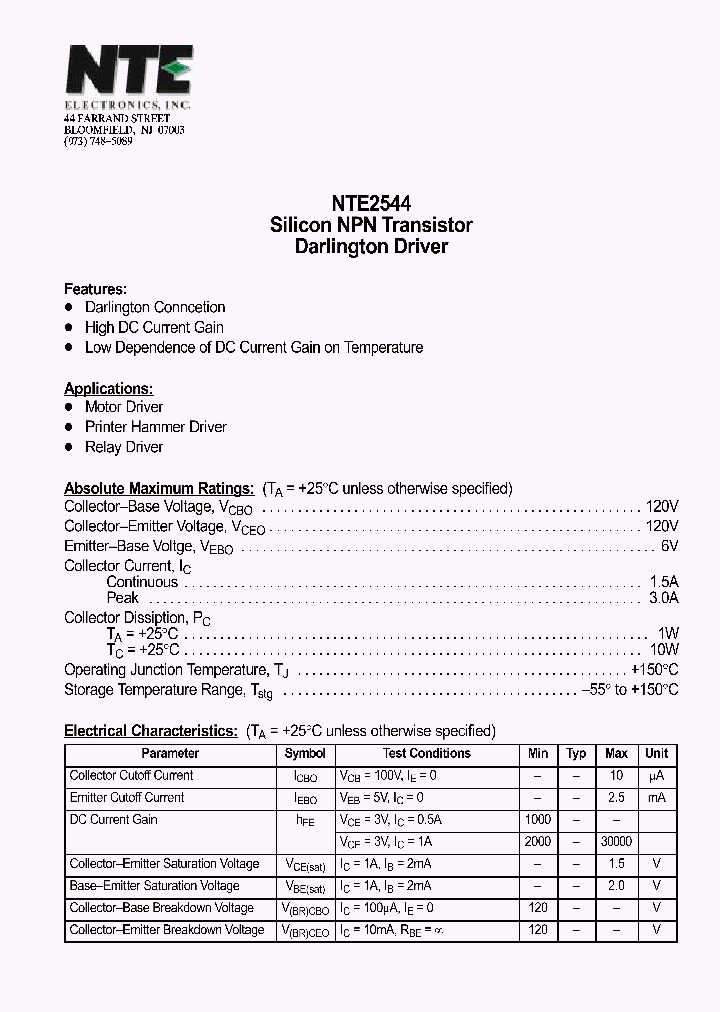 NTE2544_1290643.PDF Datasheet