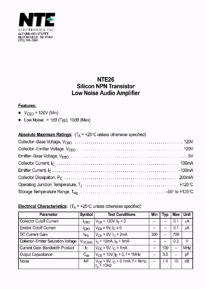 NTE26_1156902.PDF Datasheet