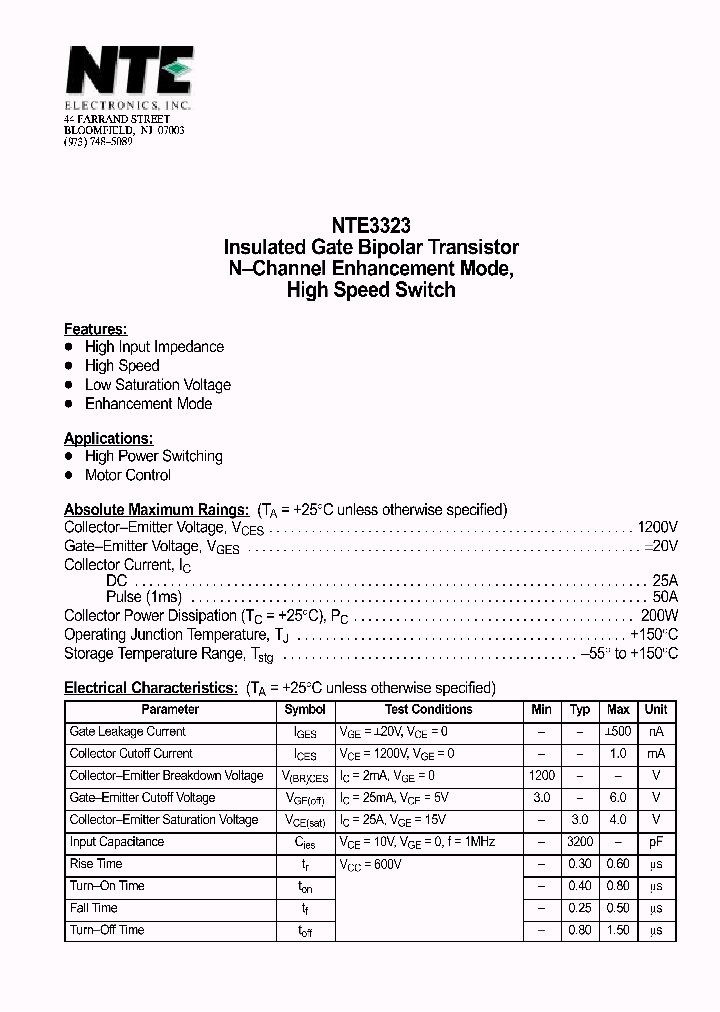 NTE3323_1290851.PDF Datasheet