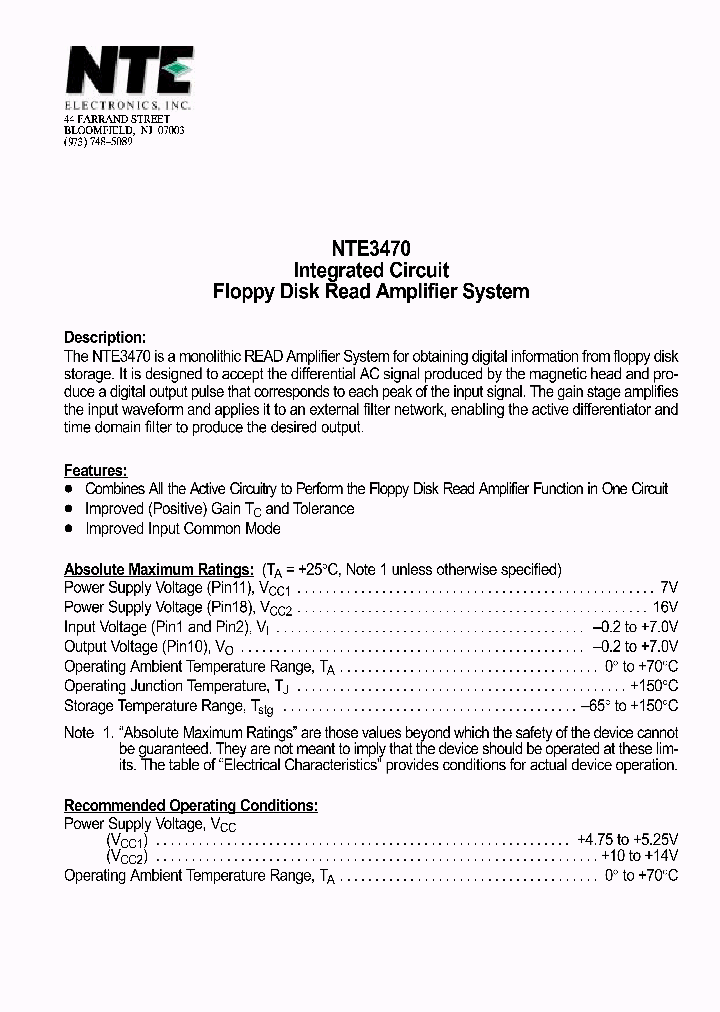 NTE3470_1290861.PDF Datasheet