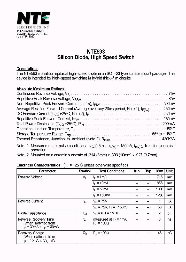 NTE593_1291083.PDF Datasheet