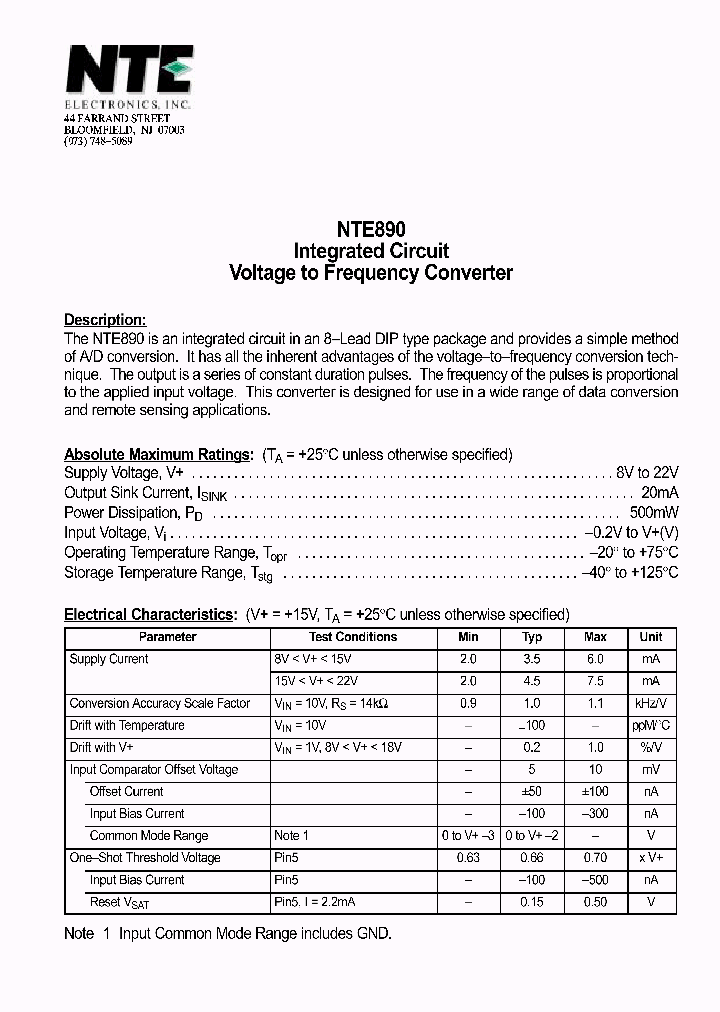 NTE890_1291366.PDF Datasheet