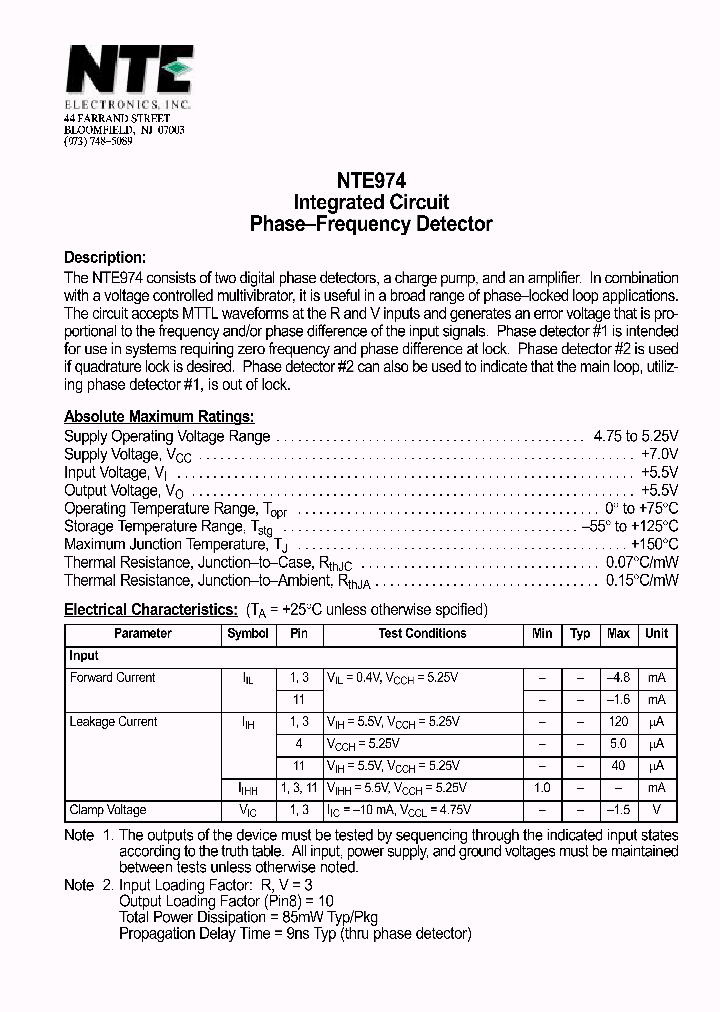 NTE974_1291427.PDF Datasheet