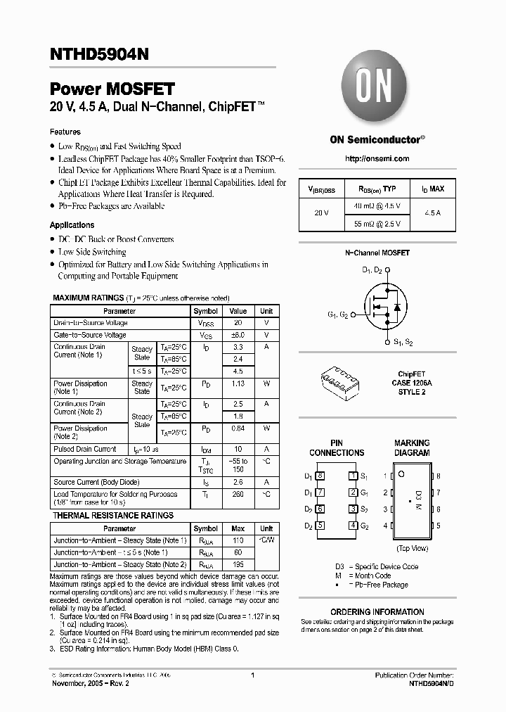 NTHD5904NT1_1120983.PDF Datasheet