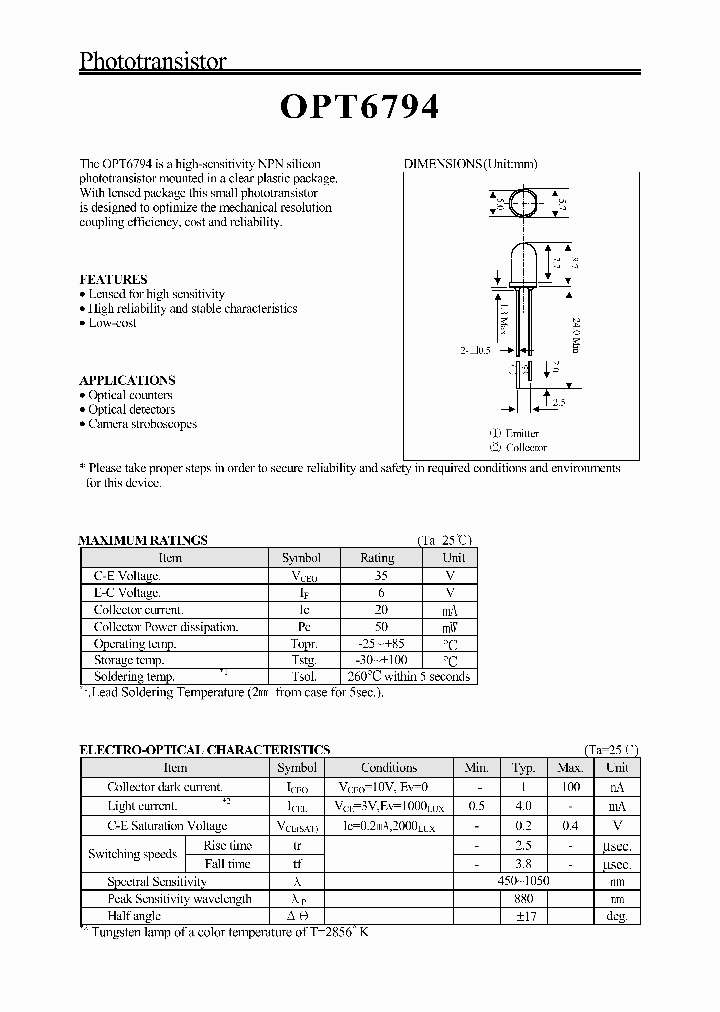 OPT6794_1292506.PDF Datasheet