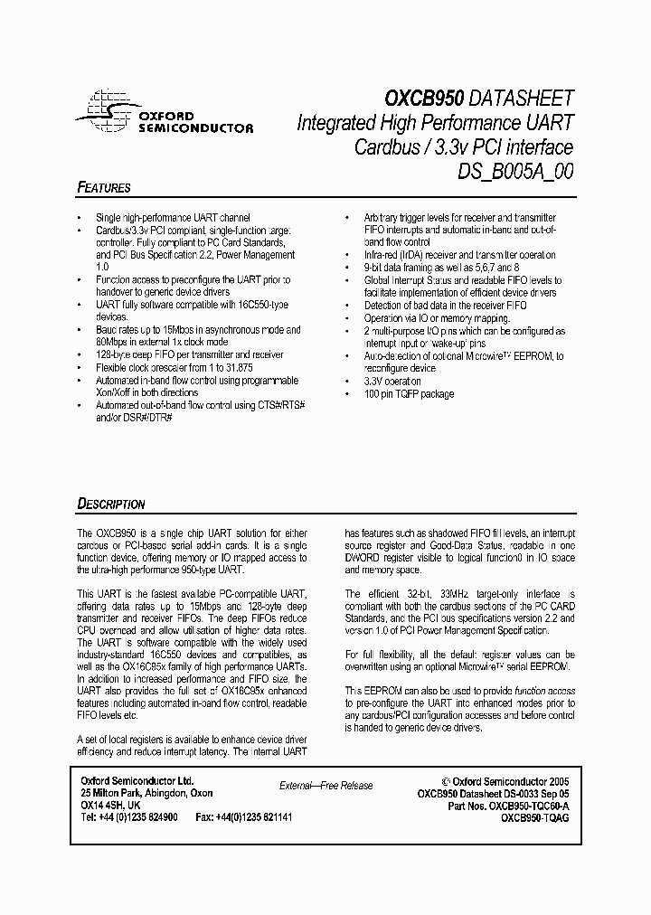 OXCB950-TQC60-A_1292623.PDF Datasheet