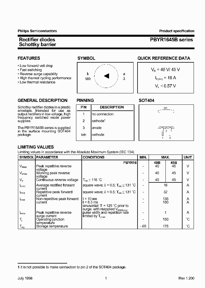 PBYR1645B_1293825.PDF Datasheet